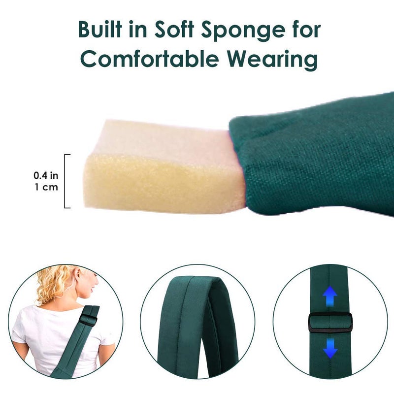 Lukovee Pet Sling, Hand Free Dog Sling Carrier Adjustable Padded Strap Tote Bag Breathable Cotton Shoulder Bag Front Pocket Safety Belt Carrying Small Dog Cat Puppy Machine Washable (Green, M) - Image 5